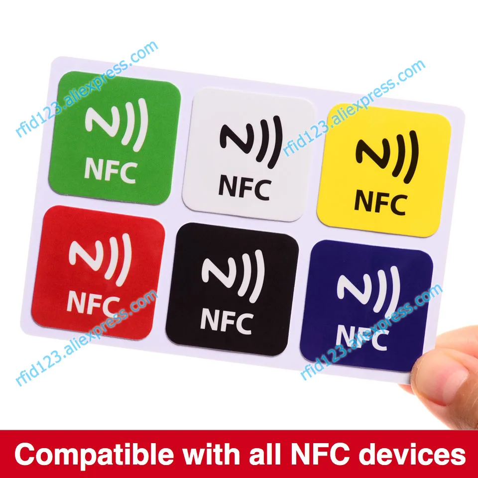 Наклейка NFC Ntag213 13,56 МГц NTAG 213 Универсальная Этикетка RFID-метка с памятью 144 байта Изображение 1
