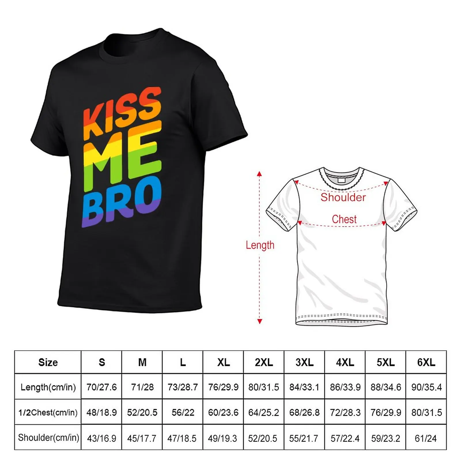 Новая футболка Kiss Me Bro Rainbow Gay Pride, футболки для мальчиков, футболки с графическим рисунком, спортивные футболки fruit of the loom, мужские футболки Изображение 1