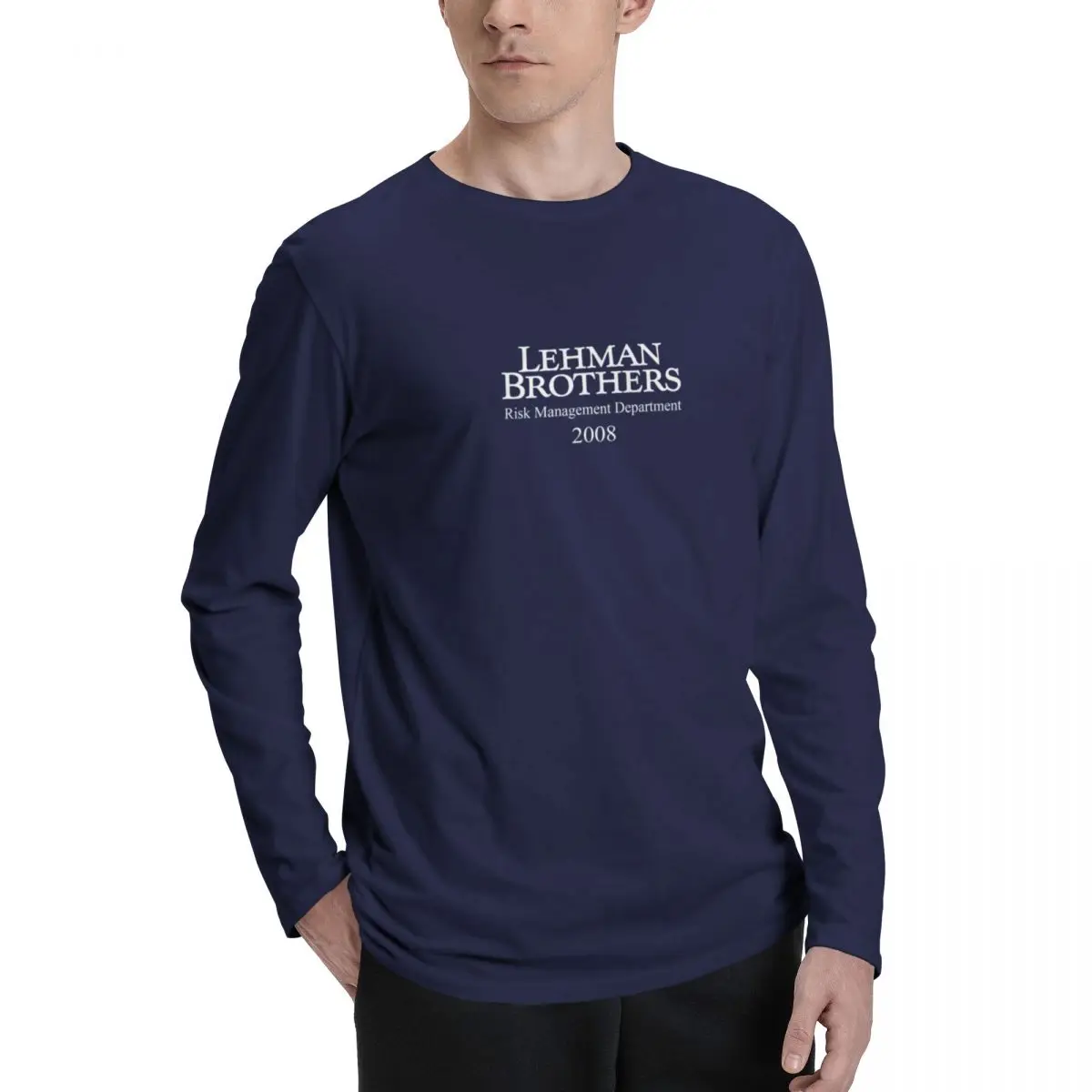 Отдел управления рисками Lehman Brothers 2008 Финансовый кризис, футболки с длинным рукавом, топы, мужские графические футболки, аниме Изображение 1