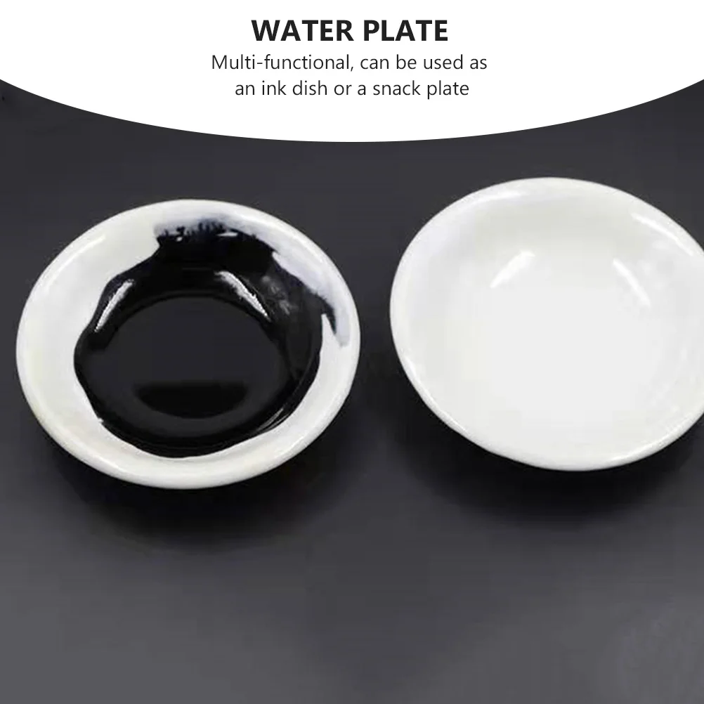 Палитра Детская Чернильная Тарелка Держатель для водяной щетки Студенческое блюдо Дизайн Облака Круглый Поднос Белый Пластик Изображение 1