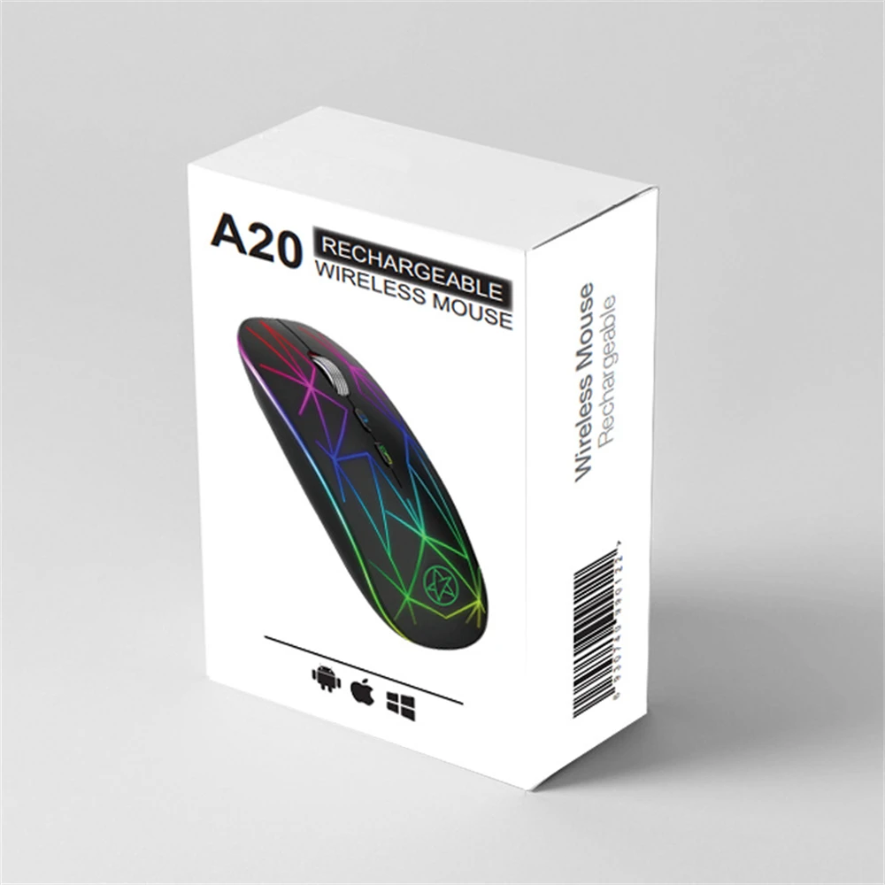 Перезаряжаемая Беспроводная мышь USB 2,4 ГГц Компьютерная Mause Эргономичные игровые мыши RGB Бесшумные для портативных ПК Изображение 1