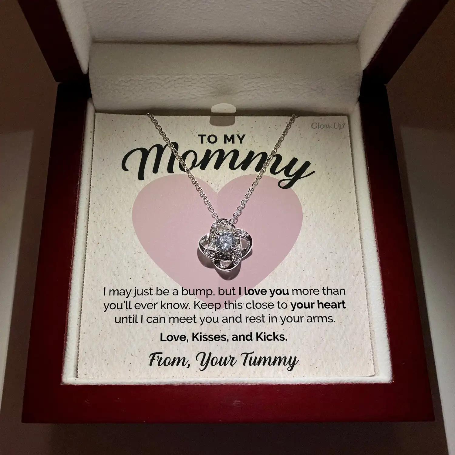 Подарок моей маме 2023 г. Новое ожерелье с узлом любви из нержавеющей стали, подарок для модных женщин, ожерелье с подвеской, День матери, День рождения Изображение 1