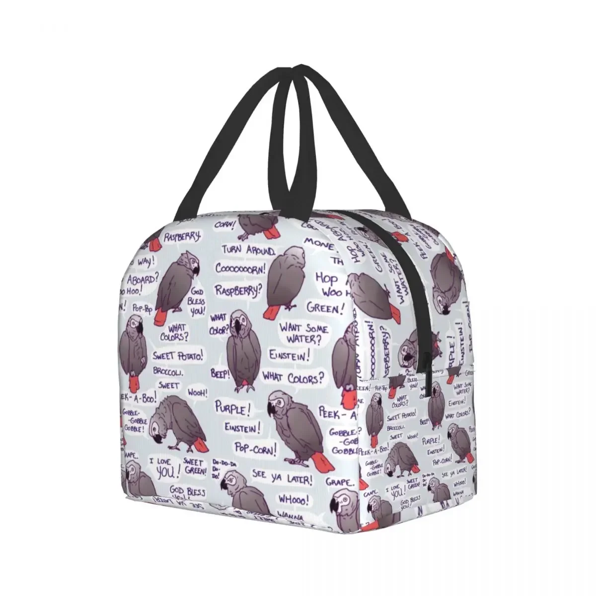 Портативный ланч-бокс Grey Parrot для детей и женщин, многофункциональный термоохладитель для птиц Psittacine, сумка для ланча с изоляцией от пищевых продуктов Изображение 1