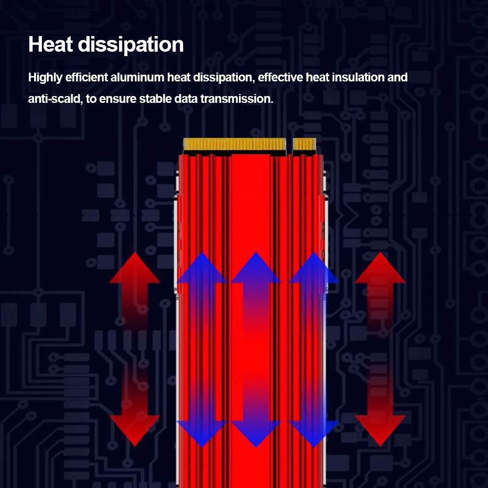 Радиатор Охлаждения Твердотельного Накопителя M.2 SSD Из Алюминиевого Сплава M2 NVME 2280 Thermal Pad Cooler для NVME M.2 2280 SSD Изображение 1