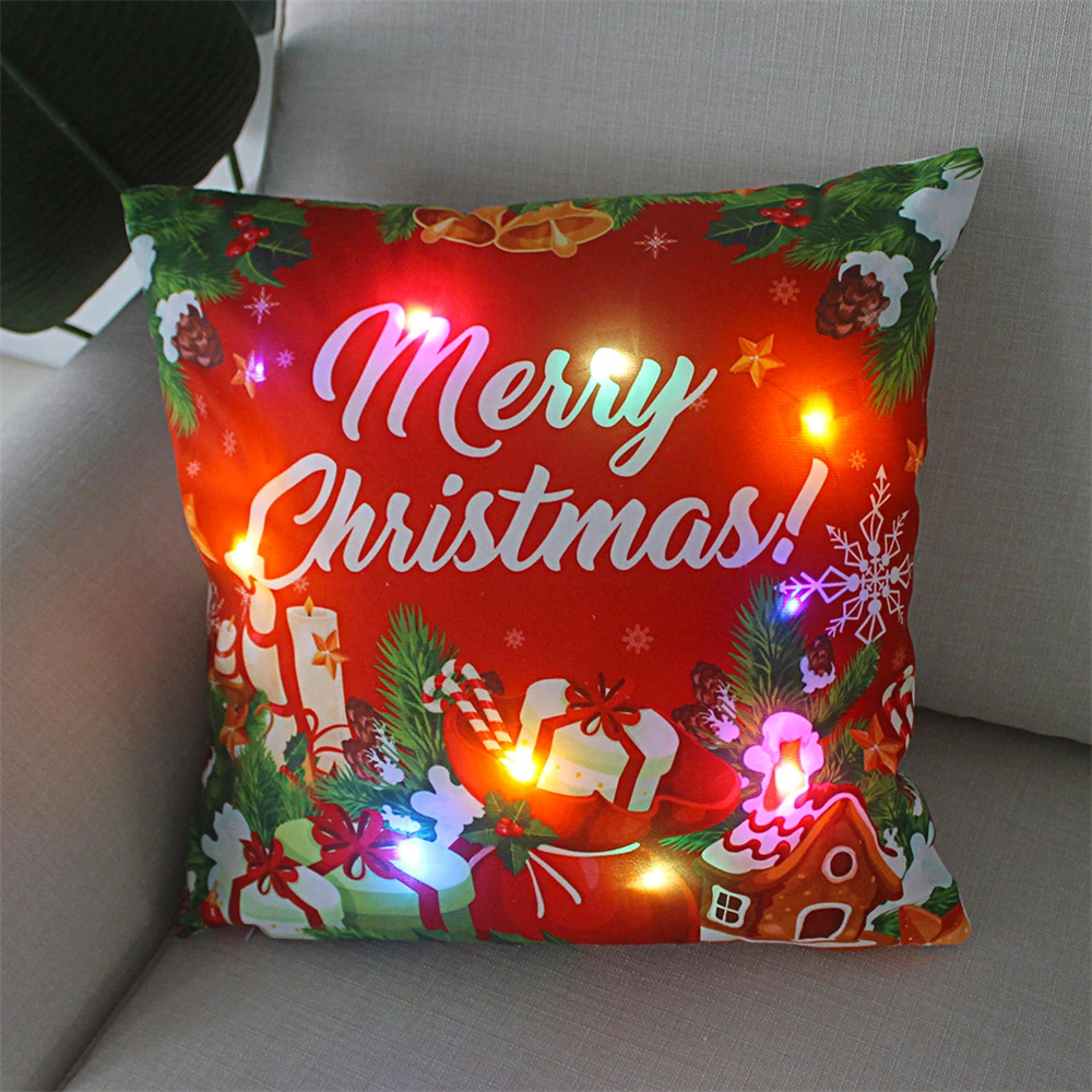 Рождественское украшение, светодиодная наволочка Navidad, новогодний подарок 45x45 см Изображение 1