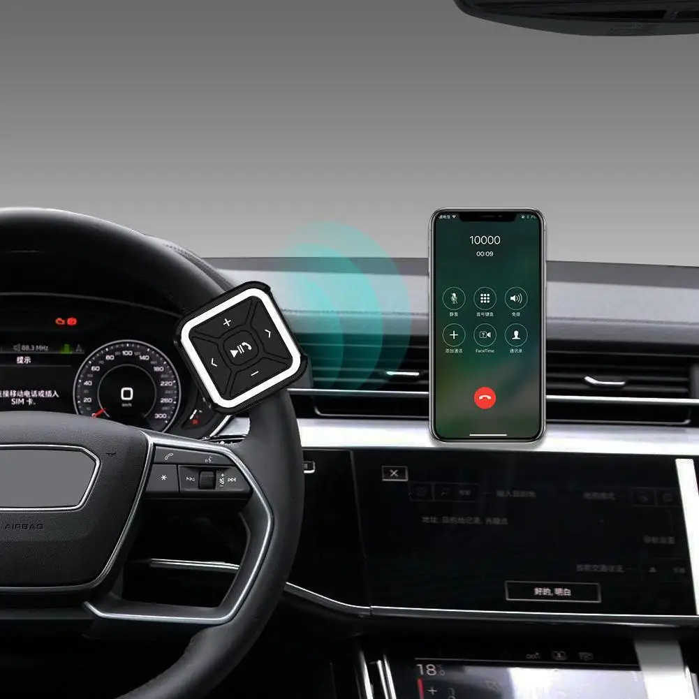 Руль, совместимый с Bluetooth BT009, рулевое управление автомобиля с дистанционным управлением 5.0, развлечения для личного автомобиля на открытом воздухе для смартфона iOS Android Изображение 1