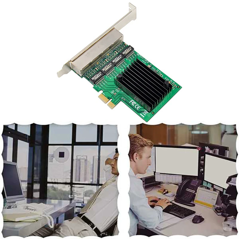 Сетевая Карта PCIE PCI-E X1 4-Портовый Адаптер Сетевой Карты Сервера Gigabit Ethernet для Маршрутизатора Love Fast Sea Spider ROS Soft Изображение 1