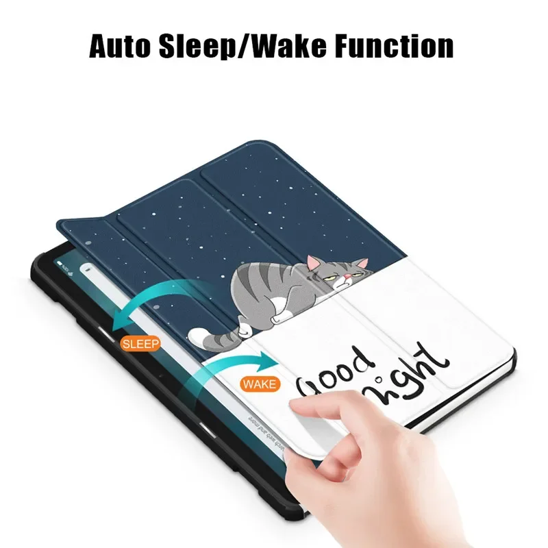 Симпатичный Раскрашенный Сложенный Чехол Для Coque Amazon Fire Max 11 Case Smart Sleep /Wake Funda Для Fire Max11 дюймов 2023 С жесткой задней крышкой Изображение 1