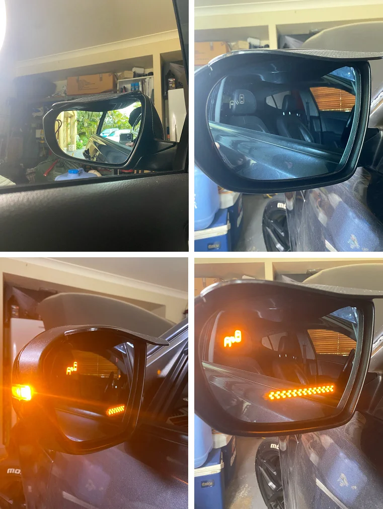 Синее зеркало заднего вида со светодиодным обогревом указателя поворота, Монитор Слепой зоны для Ford Mustang 2018 Everest 2015,2 шт Изображение 1