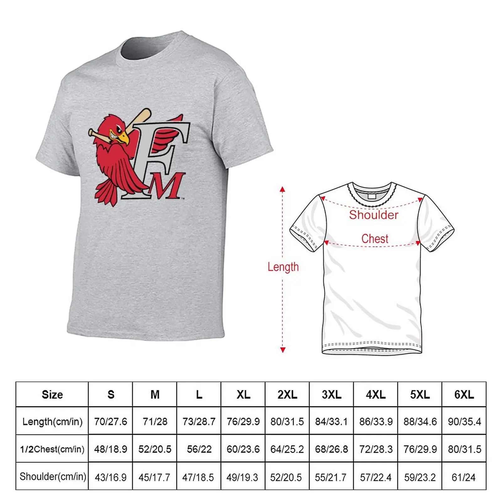 Футболка Fargo Moorhead RedHawks, короткая футболка с аниме, мужская одежда Изображение 1