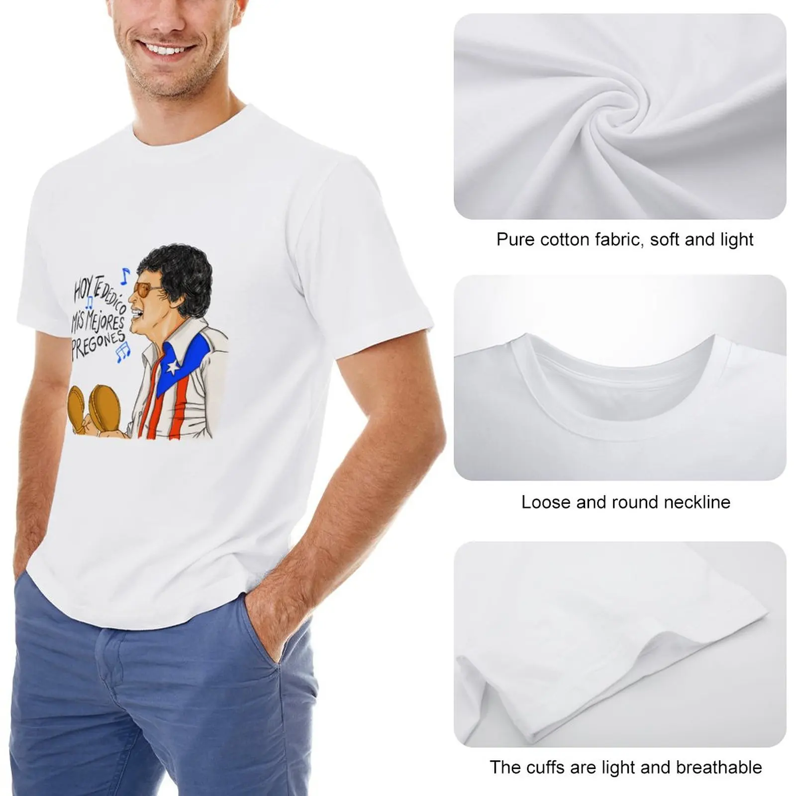Футболка Hector Lavoe, футболки на заказ, футболки для спортивных фанатов, быстросохнущая рубашка, летние топы, мужская футболка Изображение 1