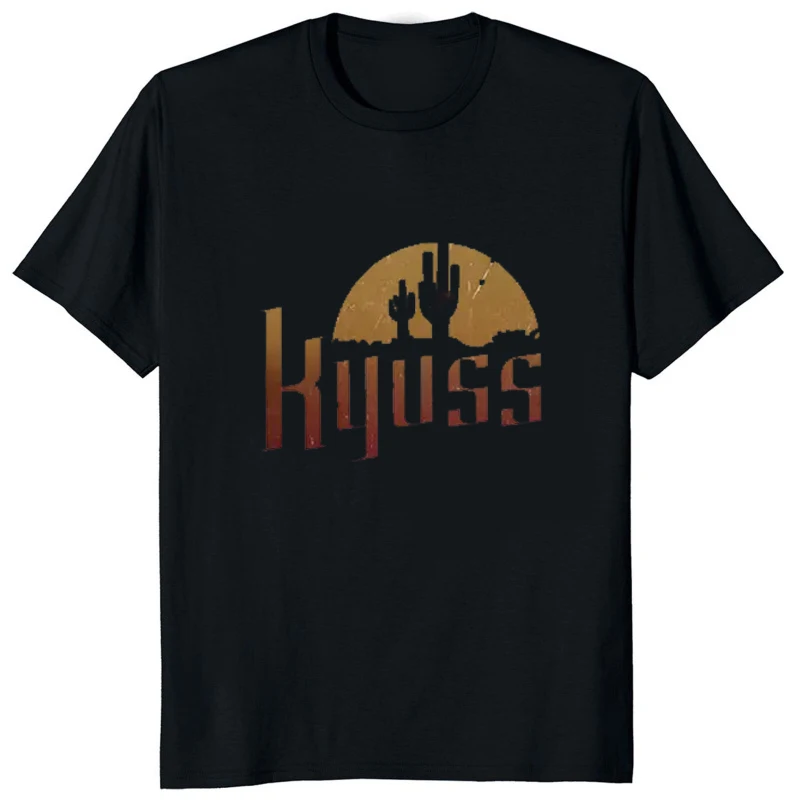 Футболка с графическим принтом Kyuss Heavy Metal, Уличная Хипстерская Повседневная Женская футболка Harajuku, Удобная Дышащая Модная Мужская футболка Изображение 1