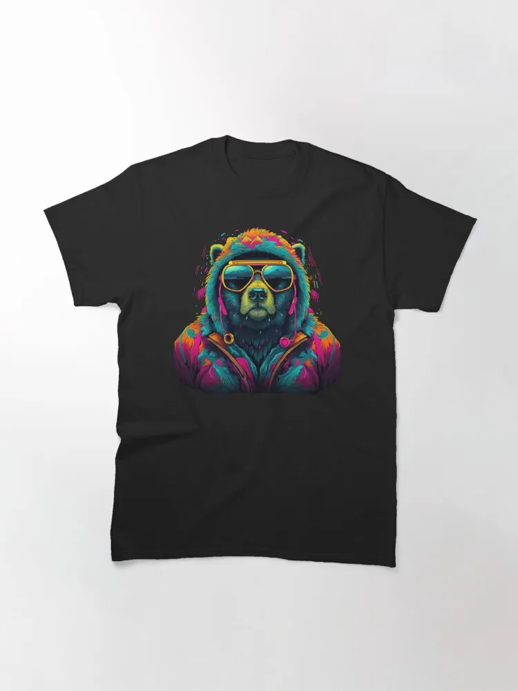Черный медведь в толстовке - Bear 2023 новая модная футболка для спортивного досуга с коротким рукавом Изображение 1