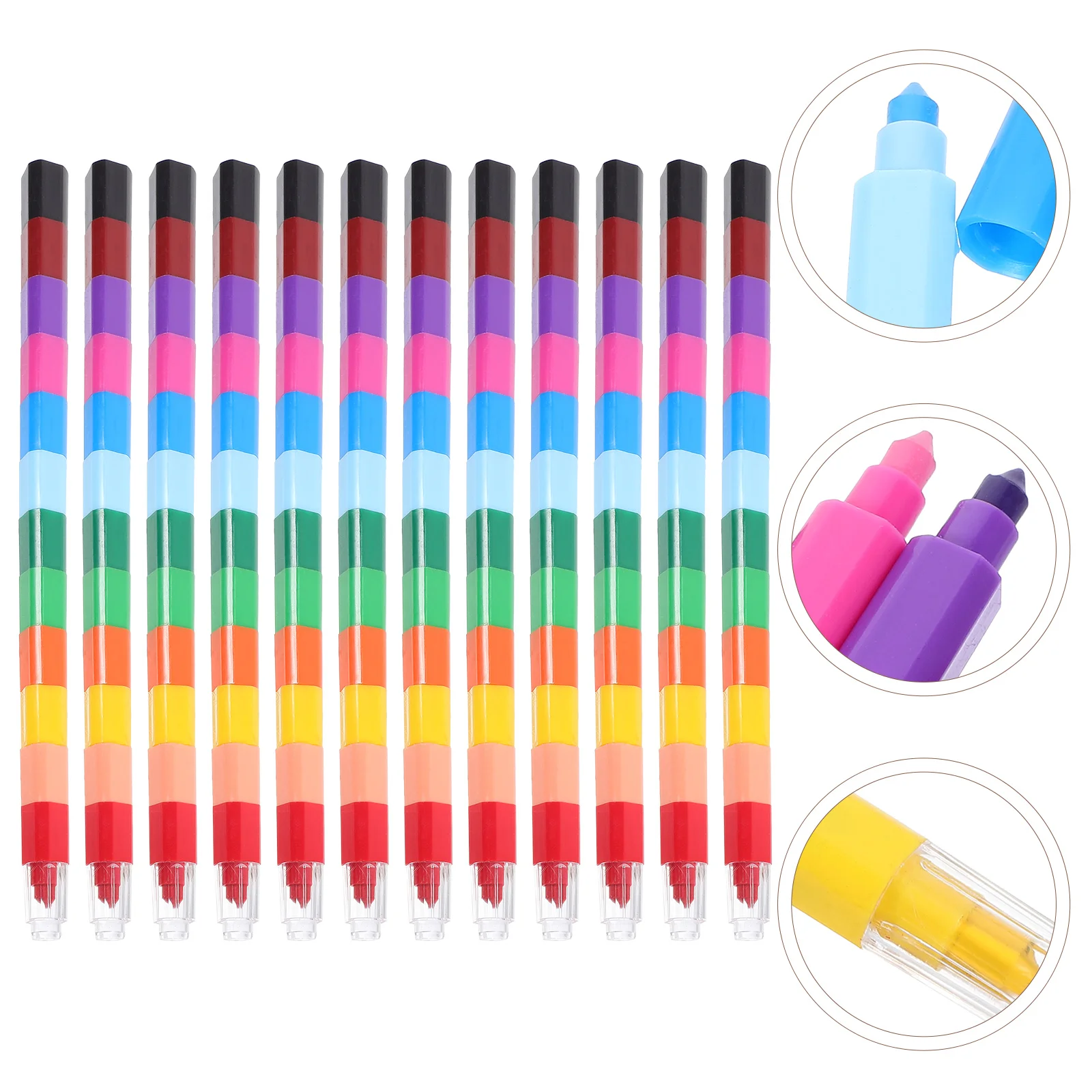 120 шт 12 цветных цветных карандашей для раскрашивания творческих строительных блоков Crayon Студенческие канцелярские принадлежности для рисования Изображение 2