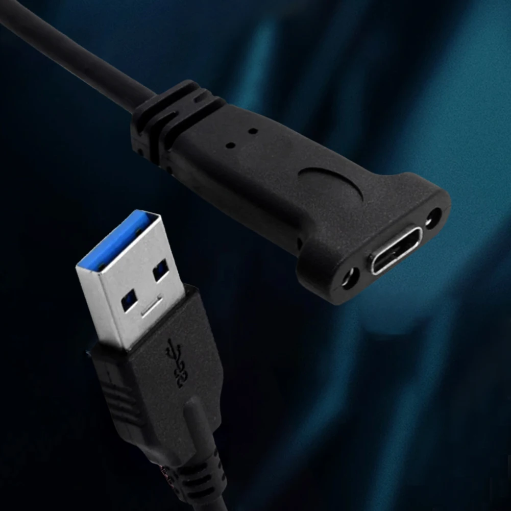20-сантиметровый кабель USB A 3.0 Male-USB C Female на передней панели с винтом для крепления на панели, удлинительный кабель для материнской платы 5 Гбит/с Изображение 2