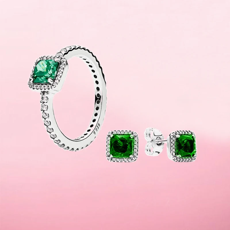 2020 Новый Высококачественный Набор колец и сережек Eternal Jewelry 100% 925 пробы, подходящий для Роскошного Подарка на День Матери Изображение 2