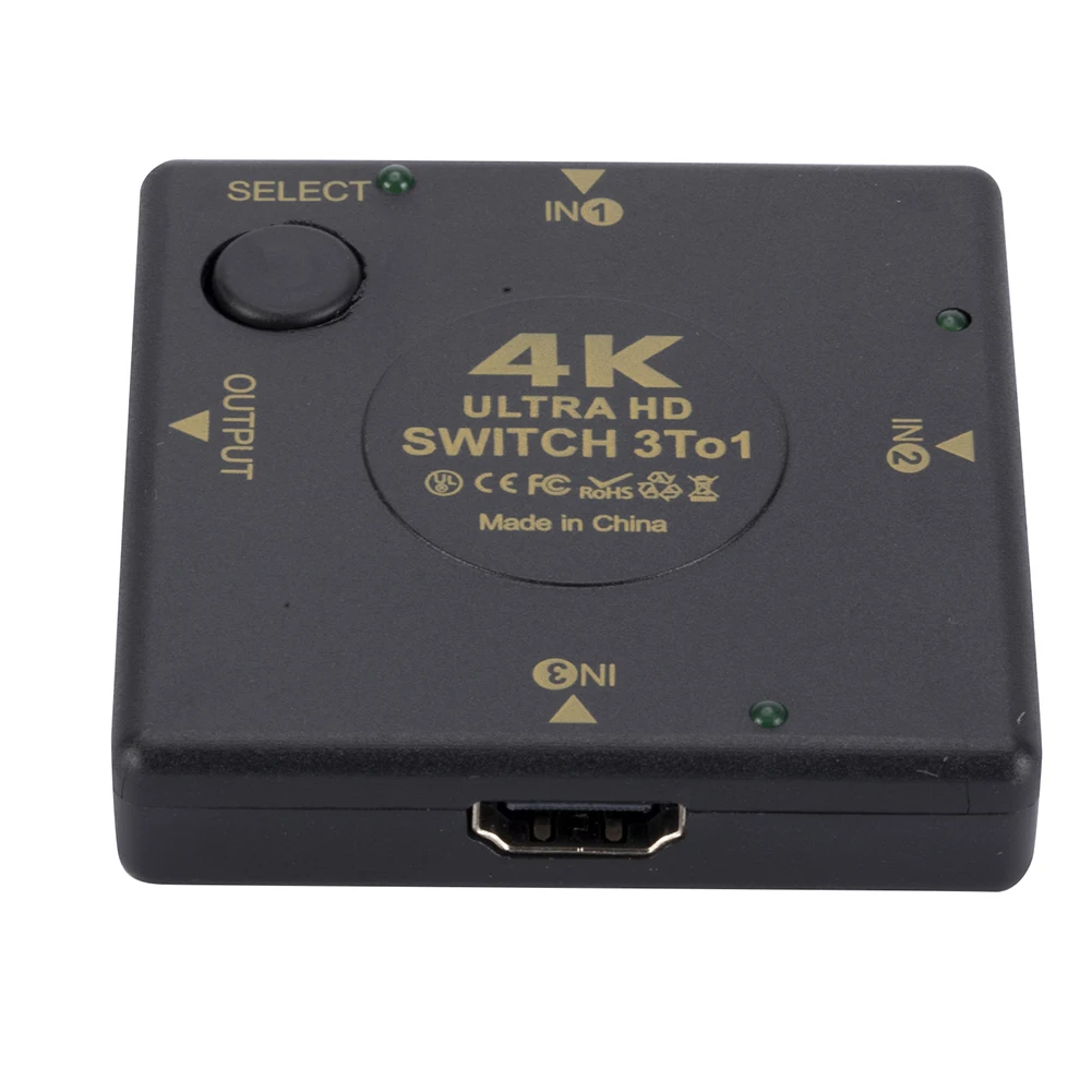 3 В 1 Из HDMI-Совместимой Распределительной Коробки С Автоматическим Переключением 3 Порта Hub Box 3x1 4K Ultra HD с Пультом Дистанционного Управления для HDTV XBOX 360 PS3 Изображение 2