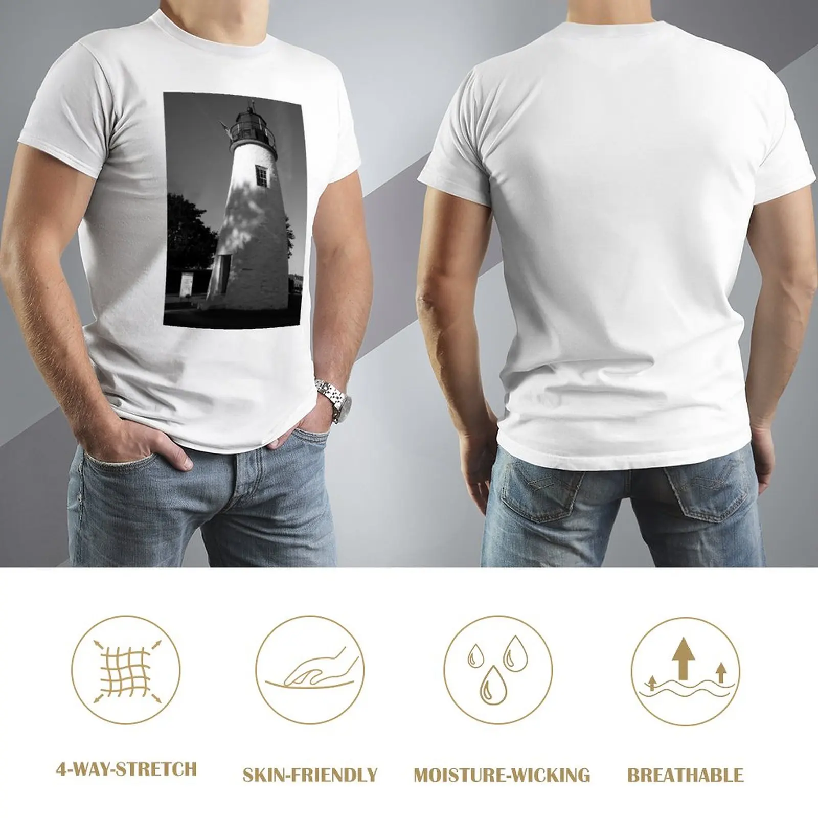 Concord Lighthouse - Гавр Де Грейс, Мэриленд, мужская одежда, футболки с графическим рисунком, мужские футболки, повседневные стильные Изображение 2