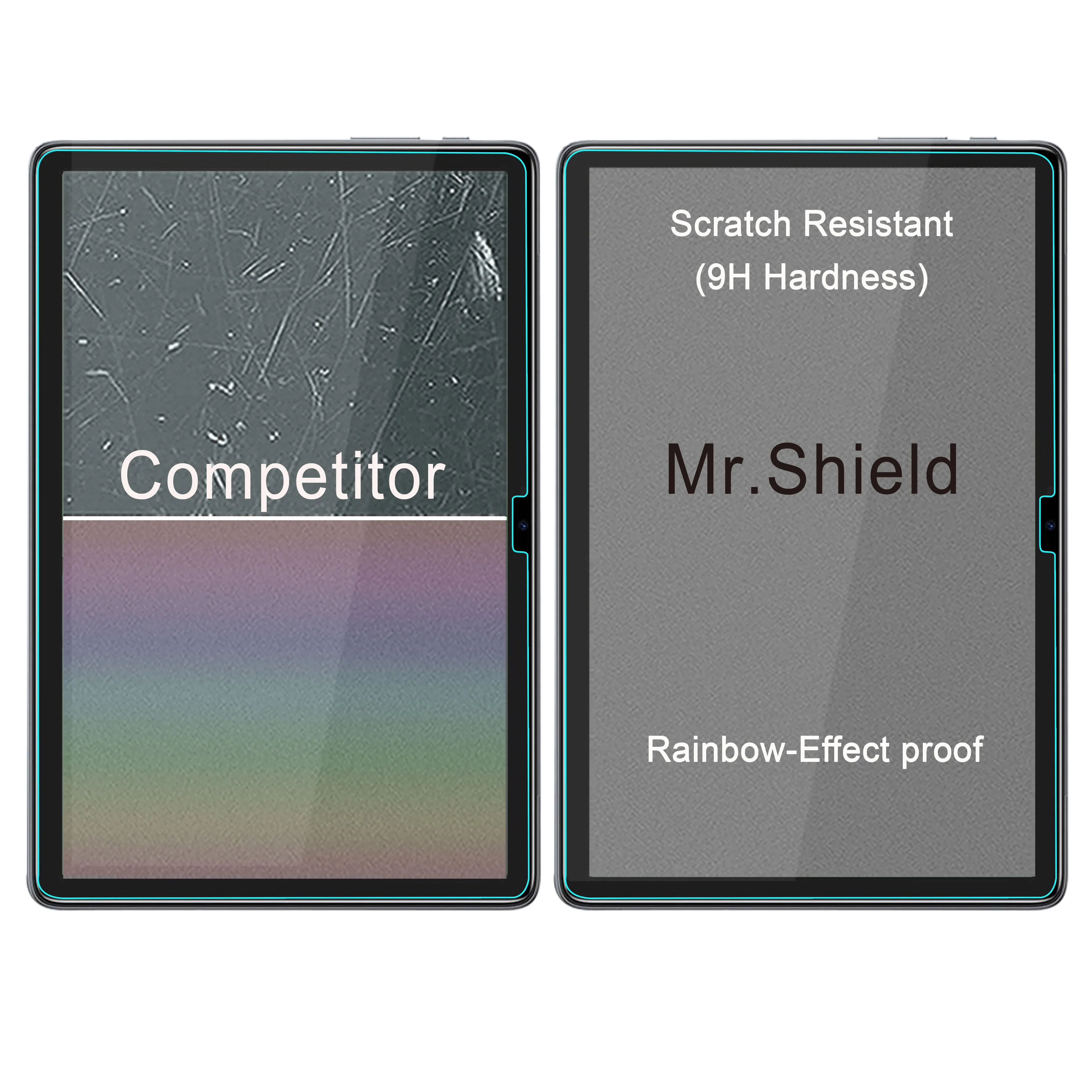 Mr.Shield [2 УПАКОВКИ] Защитная пленка для планшета DOOGEE T10S 10,1 дюйма [Закаленное стекло] [Японское стекло твердостью 9H] Изображение 2