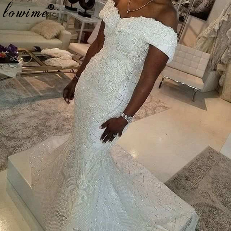 Африканские Блестящие свадебные платья больших размеров Русалка Для черных девушек, свадебные платья-двойки с открытой спиной, Vestido De Noiva 2020 на заказ Изображение 2