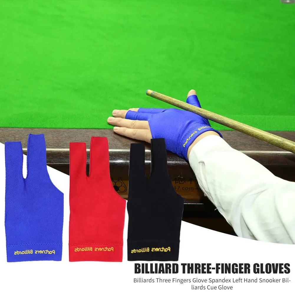 Бильярдная перчатка с тремя пальцами для левой руки, бильярдная перчатка для снукера свободного размера Изображение 2