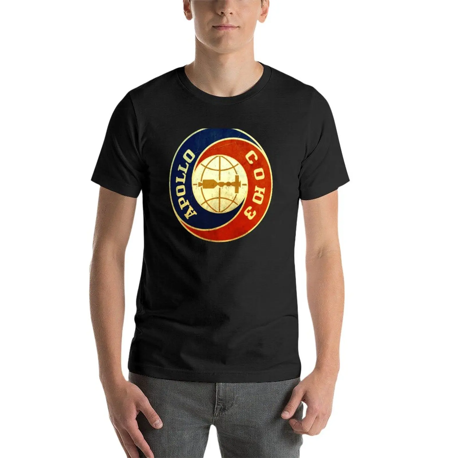 винтажная футболка с логотипом Apollo Soyuz, футболки для любителей спорта, быстросохнущая футболка, однотонная футболка с коротким рукавом, мужские футболки Изображение 2