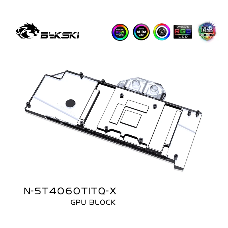 Водоблок Bykski rtx 4060ti для ZOTAC GeForce RTX4060Ti Apocalypse OC, Жидкостный кулер видеокарты с задней панелью, N-ST4060TITQ-X Изображение 2