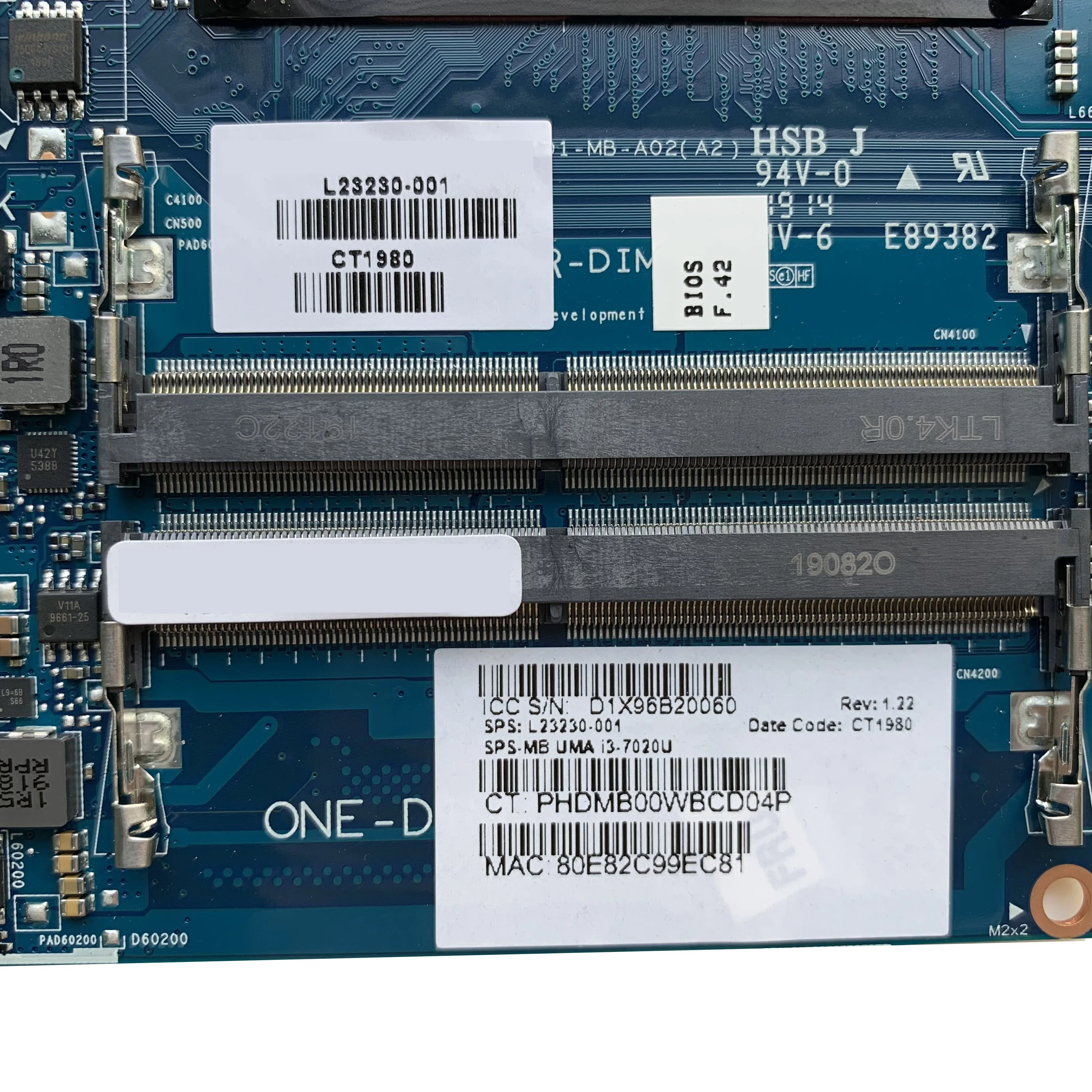 Восстановленная Материнская плата для ноутбука HP 14-CK 14-CF 240 G7 L23230-601 L23230-001 6050A2977601-MB с i3-7020U DDR4 Изображение 2