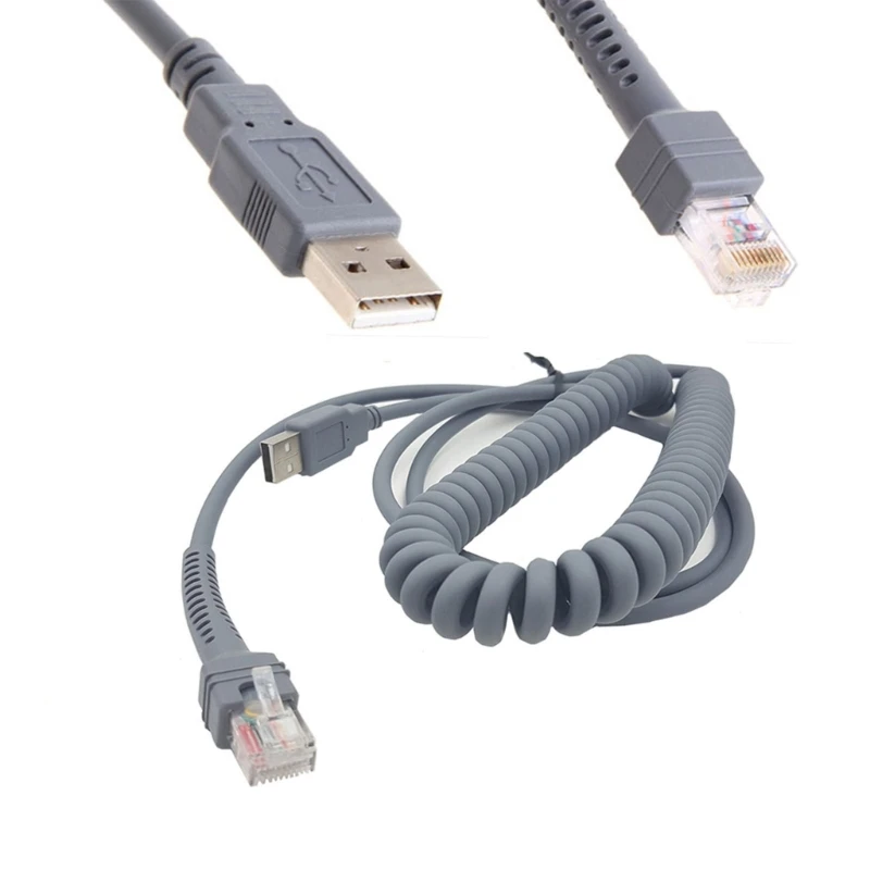 Гибкий 9-футовый USB-кабель для сканера штрих-кодов Symbol LS2208 LS2208AP LS1203 LS4208 Изображение 2