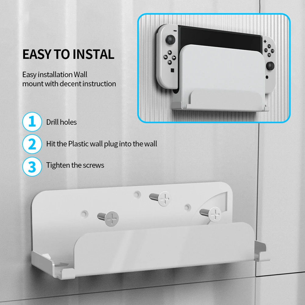 Кронштейн для настенного крепления игровой консоли Универсальный, подходит для Nintendo Switch/для настенного крепления Nintendo Switch OLED Host TV Box Изображение 2