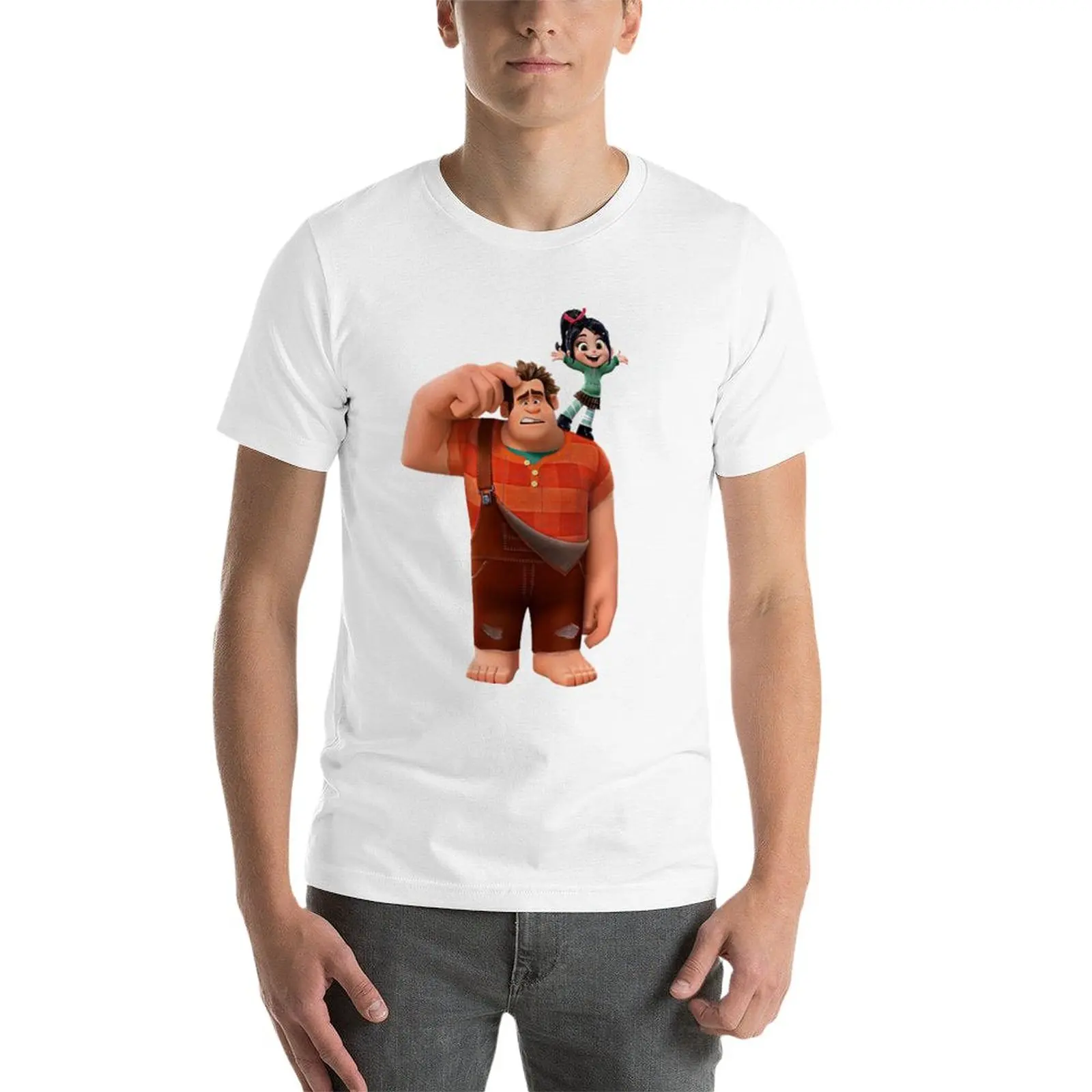 Новые футболки Vanellope И Ralph Friends, футболки для тяжеловесов, изготовленные на заказ футболки, облегающие футболки для мужчин Изображение 2