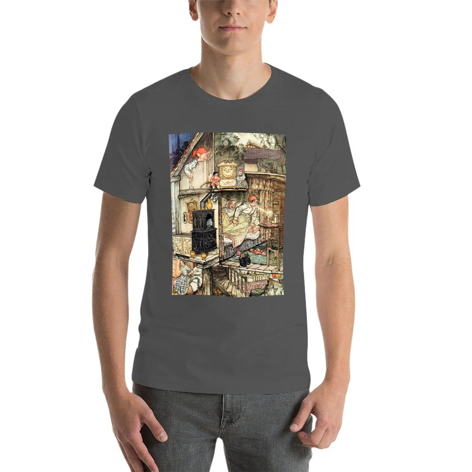 Новый Гоблин и Торговец Провизией - футболка с рисунком Артура Рэкхэма, футболка с рисунком аниме, мужская футболка с рисунком Изображение 2