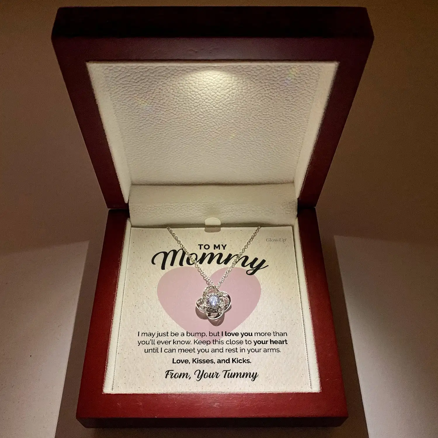 Подарок моей маме 2023 г. Новое ожерелье с узлом любви из нержавеющей стали, подарок для модных женщин, ожерелье с подвеской, День матери, День рождения Изображение 2