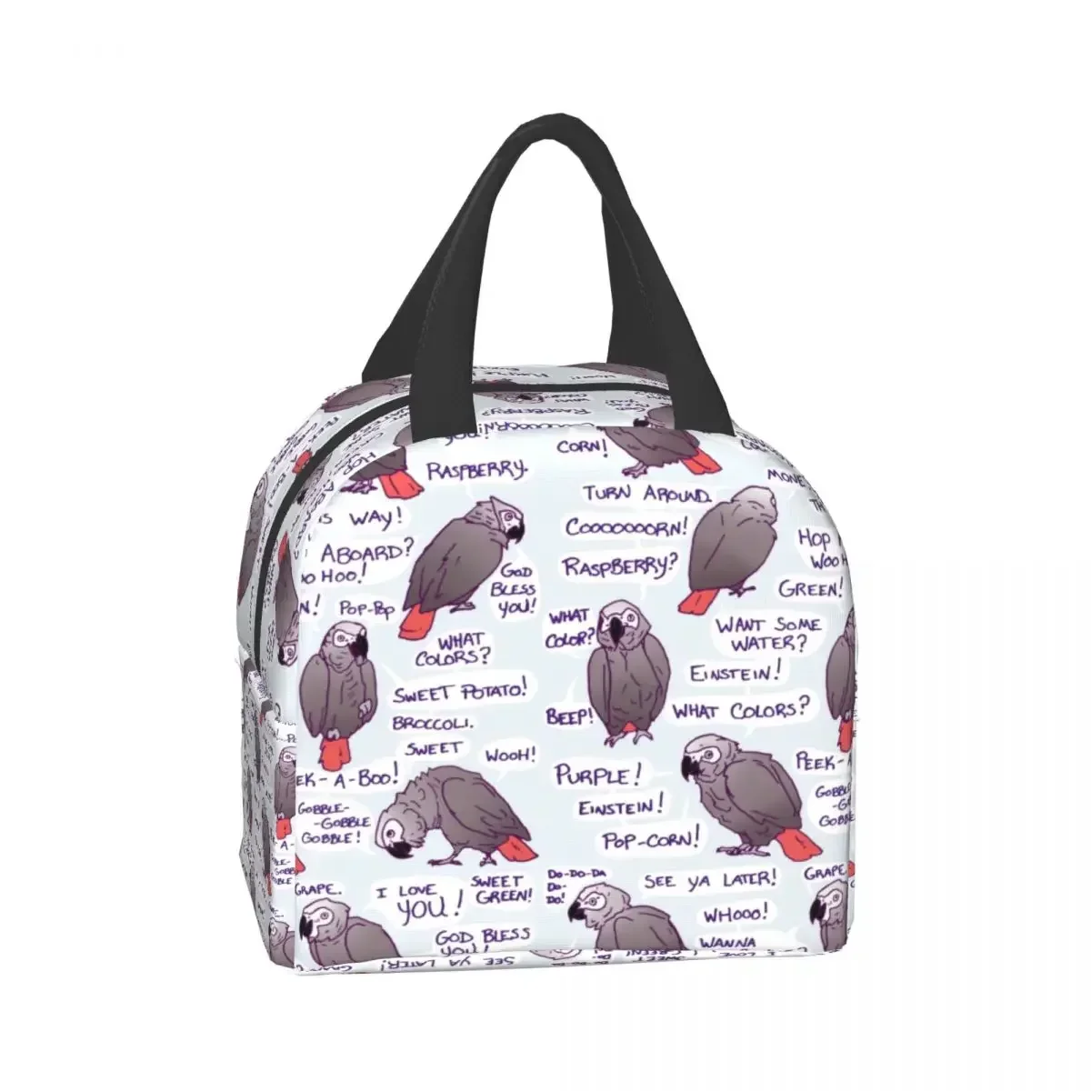 Портативный ланч-бокс Grey Parrot для детей и женщин, многофункциональный термоохладитель для птиц Psittacine, сумка для ланча с изоляцией от пищевых продуктов Изображение 2