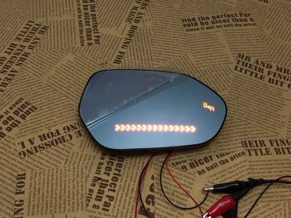 Синее зеркало заднего вида со светодиодным обогревом указателя поворота, Монитор Слепой зоны для Ford Mustang 2018 Everest 2015,2 шт Изображение 2