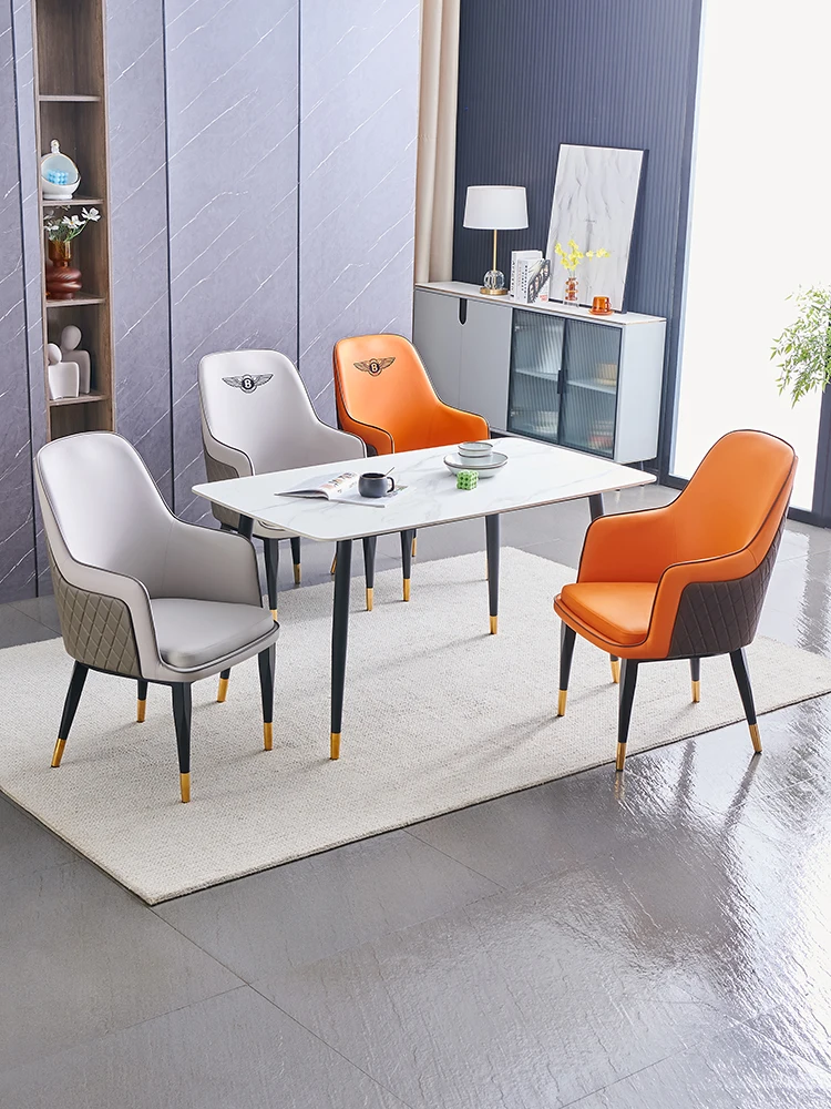Удобная гостиная в итальянском стиле, легкое роскошное обеденное кресло, Домашний современный минималистичный стул для балкона, кресло Bentley Изображение 2