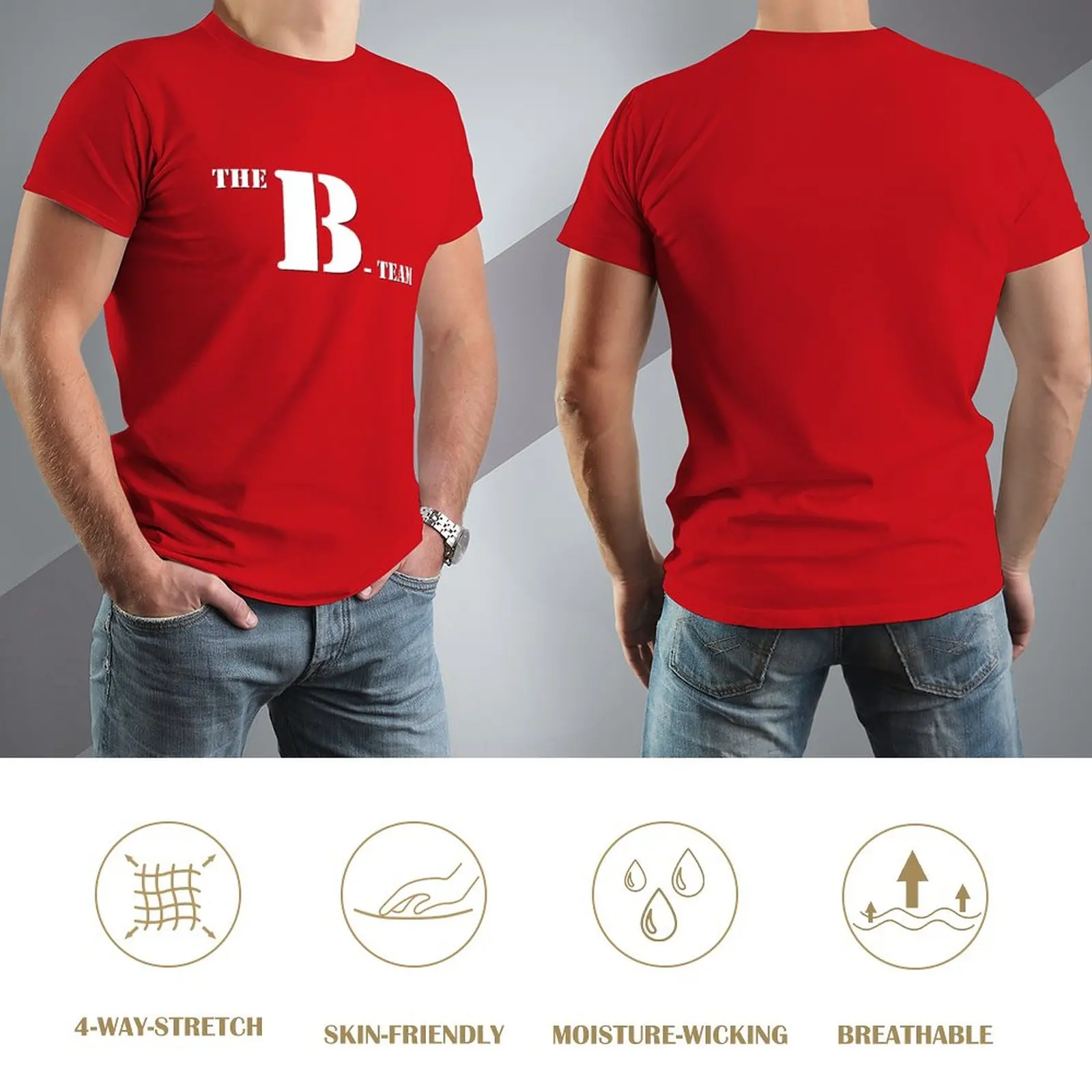 Футболка B-Team, футболка оверсайз, футболки, мужская эстетическая одежда, футболка с коротким рукавом, одежда для мужчин Изображение 2