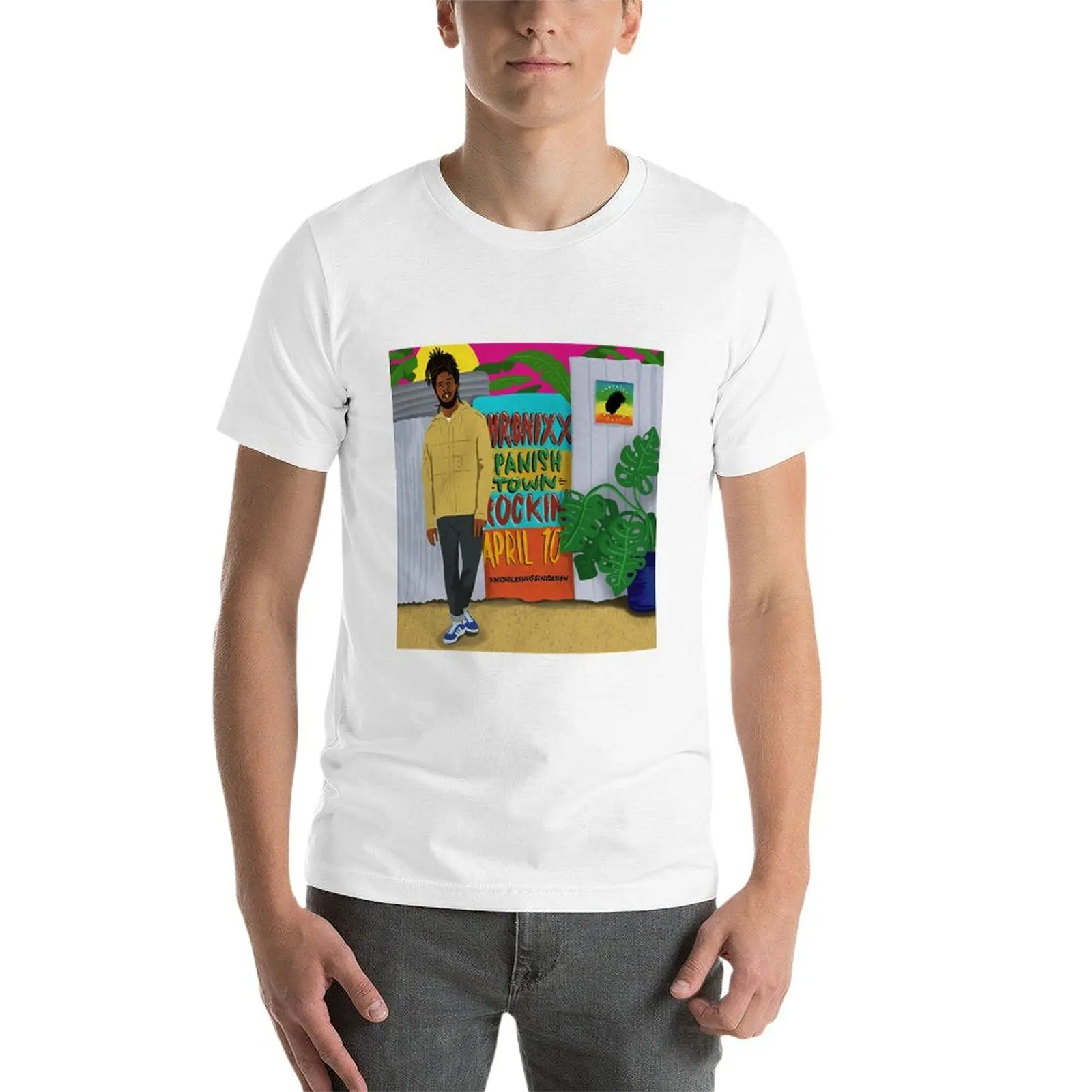 Футболка Chronixx, футболка Джамара Роландо Макнотона, черная футболка, спортивные рубашки, спортивные рубашки, мужские Изображение 2