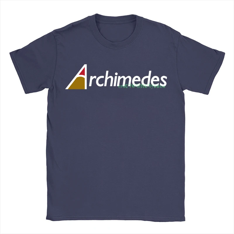 Черная футболка Archimedes Acorn, мужская и женская дизайнерская одежда, модные компьютерные топы с буквенным принтом, свободные летние футболки больших размеров на каждый день Изображение 2
