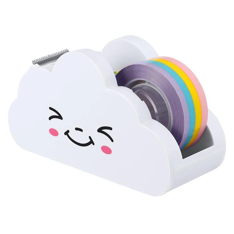 1 шт. клейкая лента Rainbow Tape Cloud Cutter Студенческое руководство настольный клейкий диск студенческие принадлежности Изображение 3