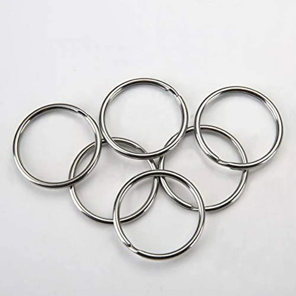 100 шт., брелок для ключей, открытое металлическое кольцо для ключей, плоское кольцо для домашнего автомобильного брелка Изображение 3