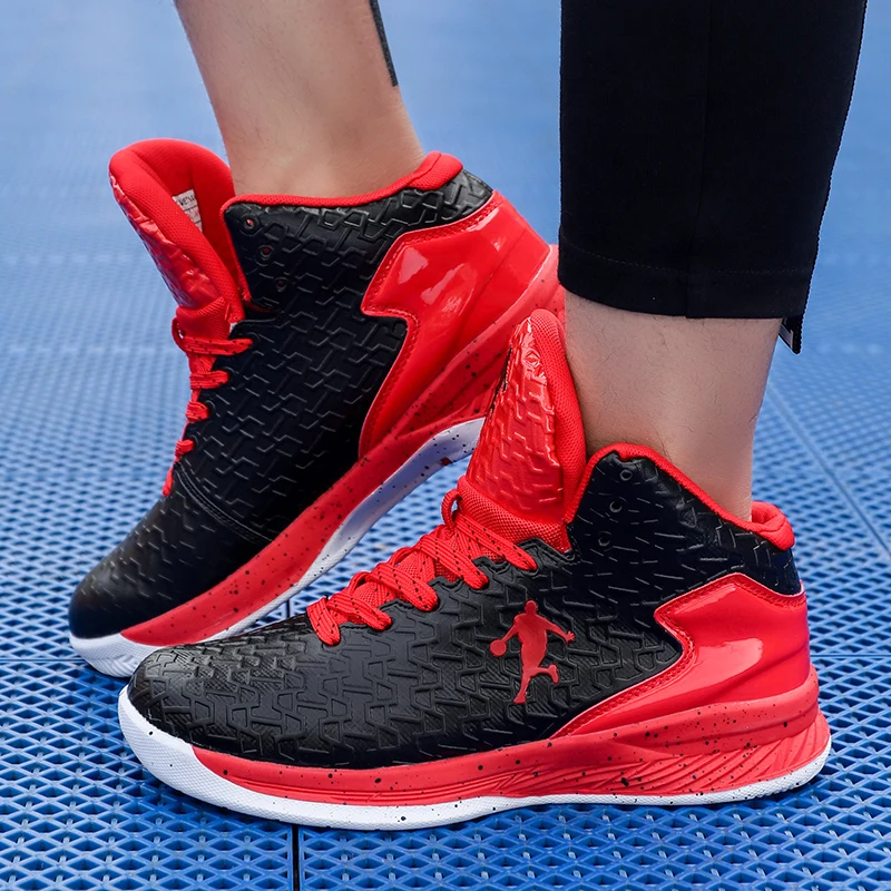 2023 Профессиональная мужская баскетбольная модная обувь Баскетбольные кроссовки Противоскользящая пара дышащих баскетбольных ботинок с высоким берцем Изображение 3