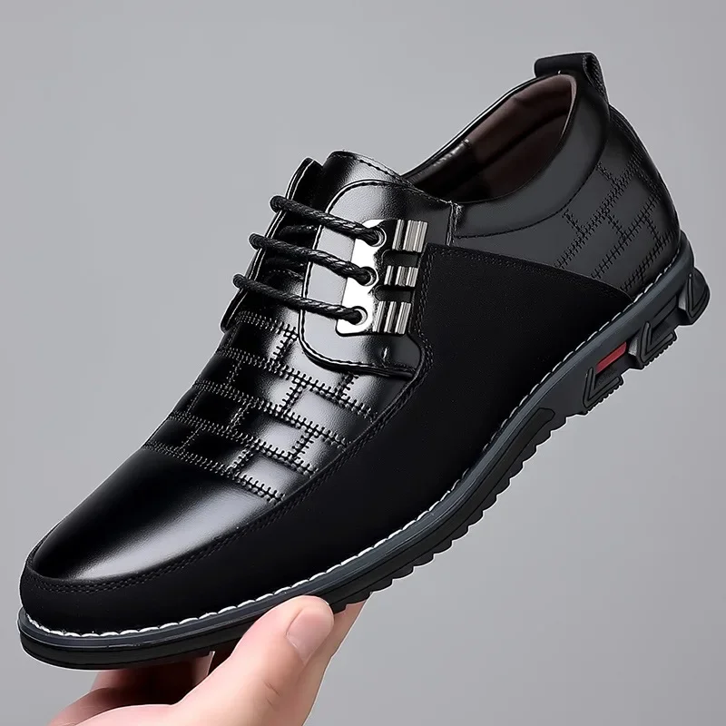 2024 Новая Модная Мужская Повседневная обувь в стиле Ретро, Черные Коричневые Дышащие Удобные Лоферы Изображение 3