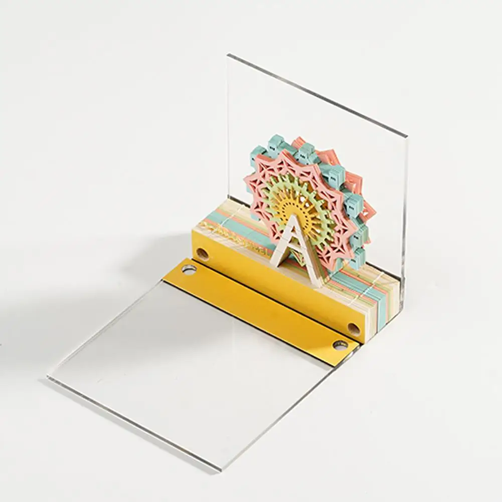 3D Art Pad Колесо Обозрения Резьба По Разрыву Бумаги Творческое Украшение Стола 3D Резьба По Бумаге Искусство Нелипкий Блокнот Для Заметок Скульптура Дома Изображение 3