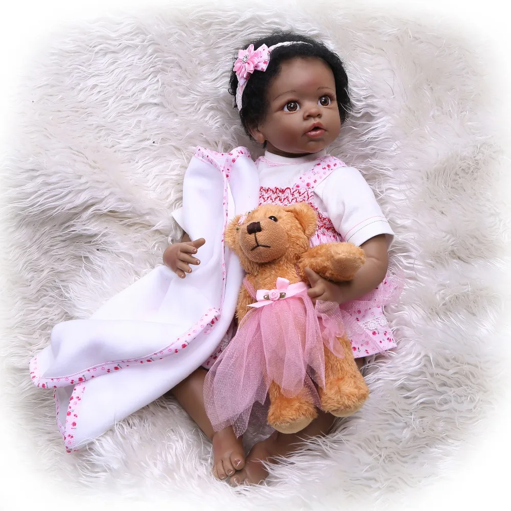 NPKCOLLECTION Bebes Кукла-Реборн 22-дюймовая силиконовая кукла Девочка Reborn Baby Doll Игрушка Реалистичная Новорожденная Принцесса Bonecas Menina для детей Изображение 3