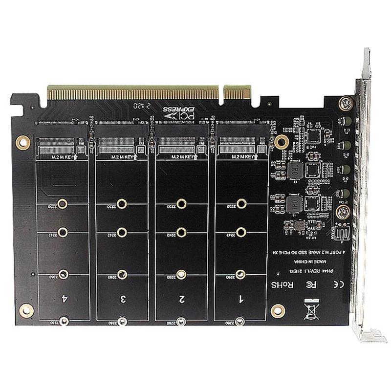 PH44 NVME 4-Дисковая карта PCIE Signal Split Array Card Изображение 3