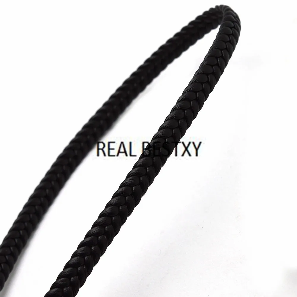 REAL BESTXY 1 метр 7*3 мм черные плоские плетеные кожаные шнуры для ожерелья, браслетов, ювелирных изделий, изготовленных своими руками, кожаные нити, веревки, шнурки Изображение 3