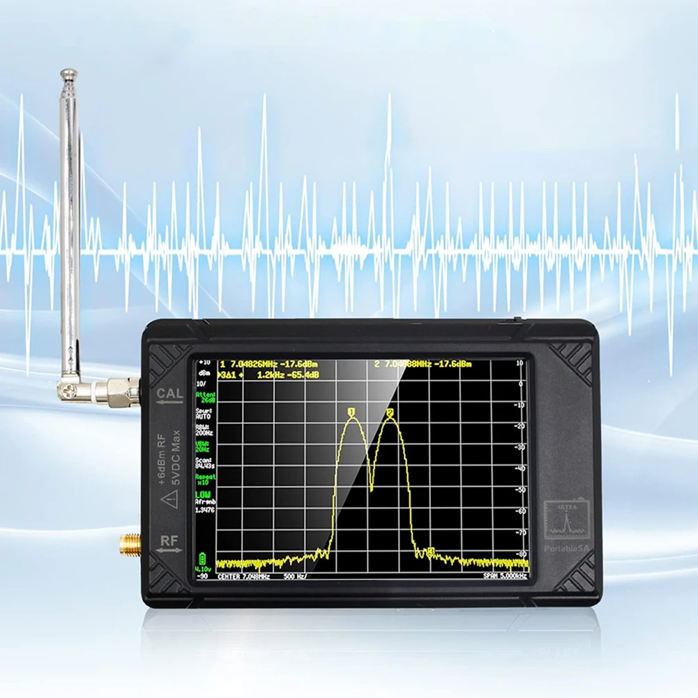 Анализатор спектра TinySA 100 кГц-5,3 ГГц с 4-дюймовым Дисплеем Частотный Анализатор Радиочастотный Генератор Ulrta Mode 32 ГБ Карта с батареей Изображение 3