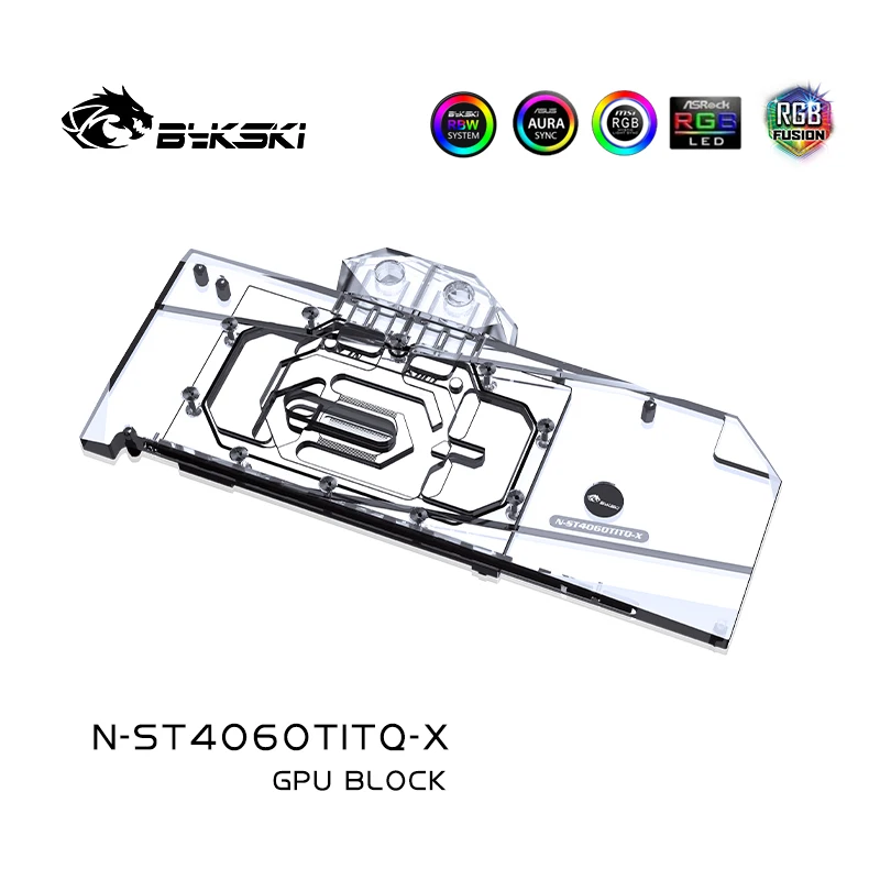 Водоблок Bykski rtx 4060ti для ZOTAC GeForce RTX4060Ti Apocalypse OC, Жидкостный кулер видеокарты с задней панелью, N-ST4060TITQ-X Изображение 3