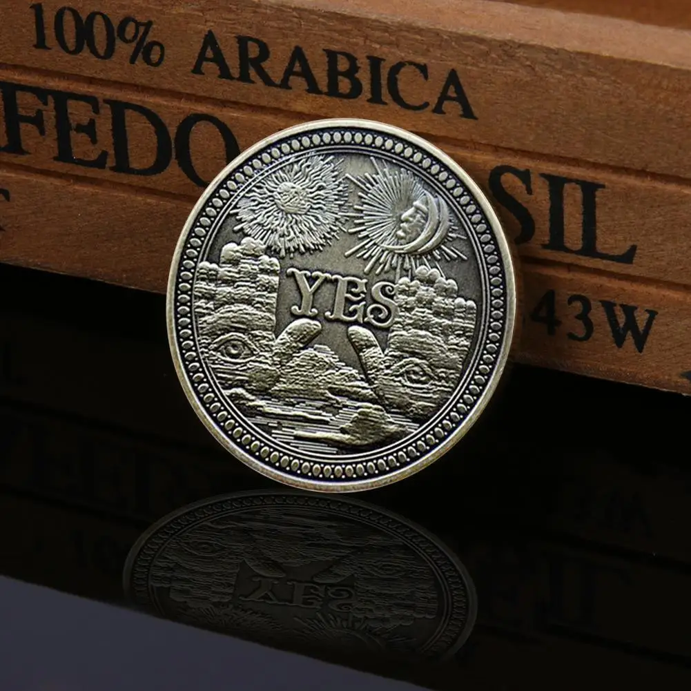 Готическая да, нет, счастливая монета из антикварного сплава, двухсторонний коллекционный сувенир, доллар Изображение 3